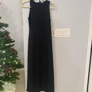 Elegant Black Polka Dot Dress